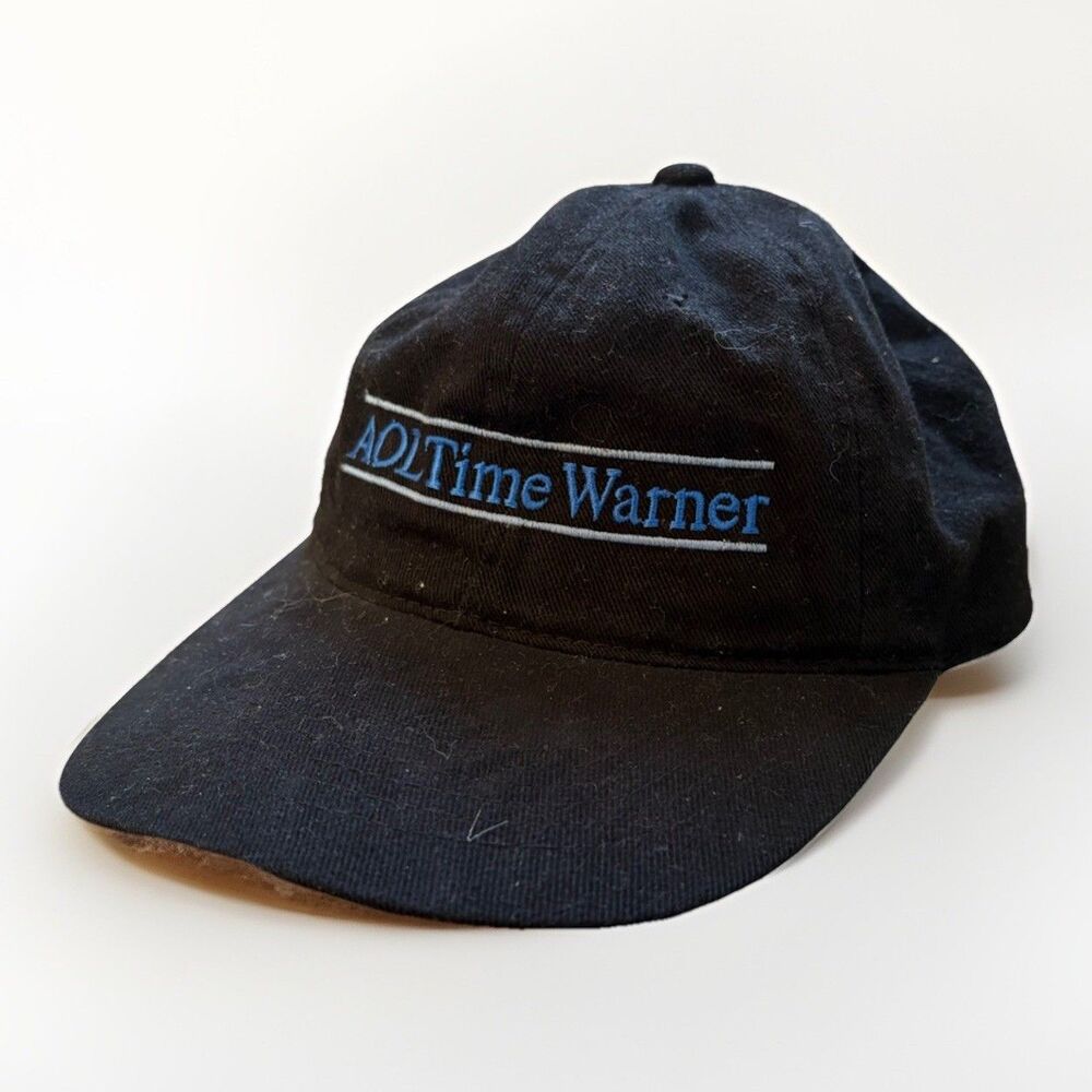 AOL Time Warner Vintage Retro Hat Adjustable Y2K Internet Streetwear